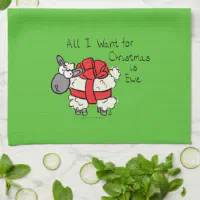 Funny Christmas Kitchen Dish Towel, Dear Santa Humorous Christmas Gift,  Small White Elephant Christmas Gift