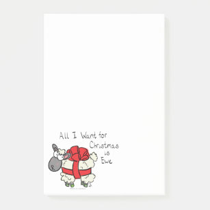 Funny Holiday Cute Sheep Christmas Cartoon Post-it Notes