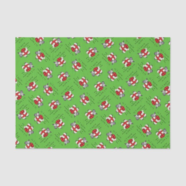 Funny Holiday Cute Sheep Christmas Cartoon Tissue Paper (Front)