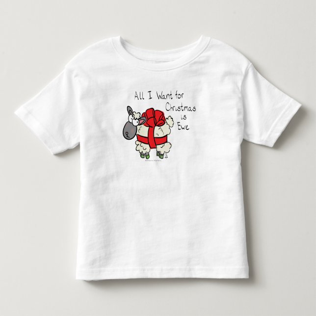 Funny Holiday Cute Sheep Christmas Cartoon Toddler T-shirt (Front)