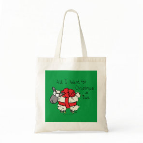 Funny Holiday Cute Sheep Christmas Cartoon Tote Bag