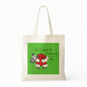 Funny Holiday Cute Sheep Christmas Cartoon Tote Bag