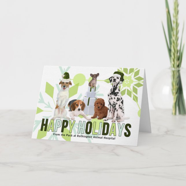 Funny Holiday Dogs in Shades of Green (Front)