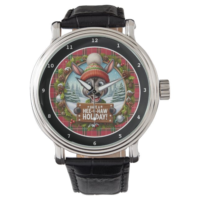 Funny Holiday Donkey Christmas  Watch (Front)