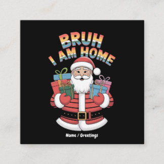 Funny Holiday Gift Bringer Humor Festive Winter  Square Business Card
