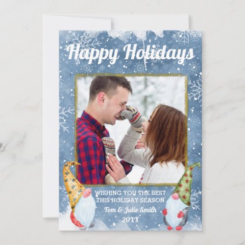 Funny Holiday Gnomes Photo Card