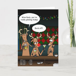 Funny Holiday Greeting Christmas Rudolph Cards