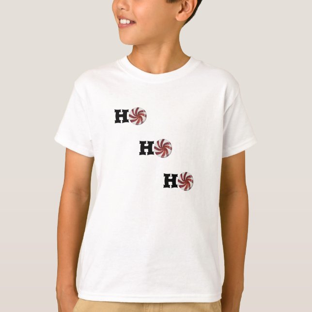 Funny Holiday Ho Ho Ho Peppermint Candy T-Shirt (Front)