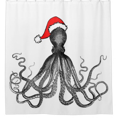 Funny Holiday Nautical Steampunk Vintage Octopus Shower Curtain