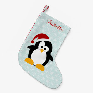 Funny Holiday Penguin Personalized Small Christmas Stocking