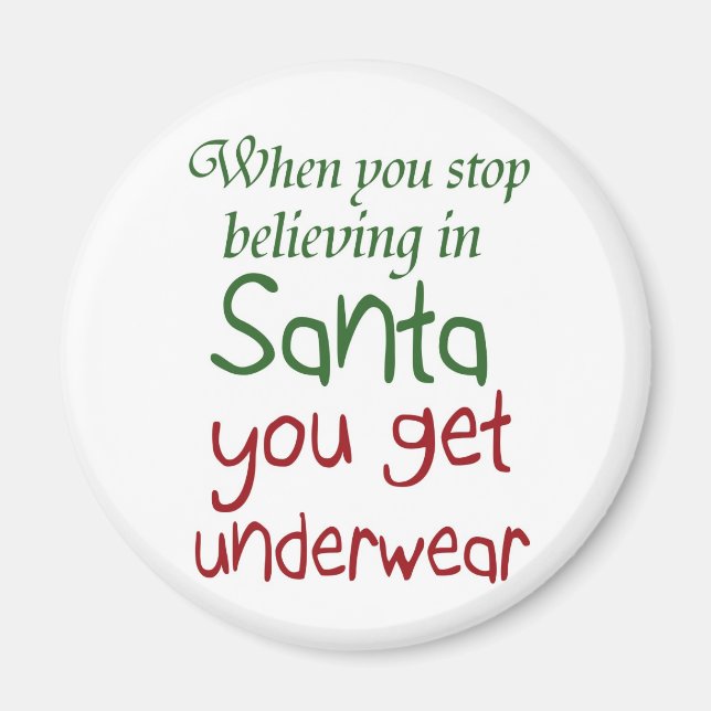 Funny Holiday quotes Santa humor magnets gifts (Front)