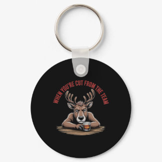 Funny Holiday Reindeer Design For Festive Failures Keychain