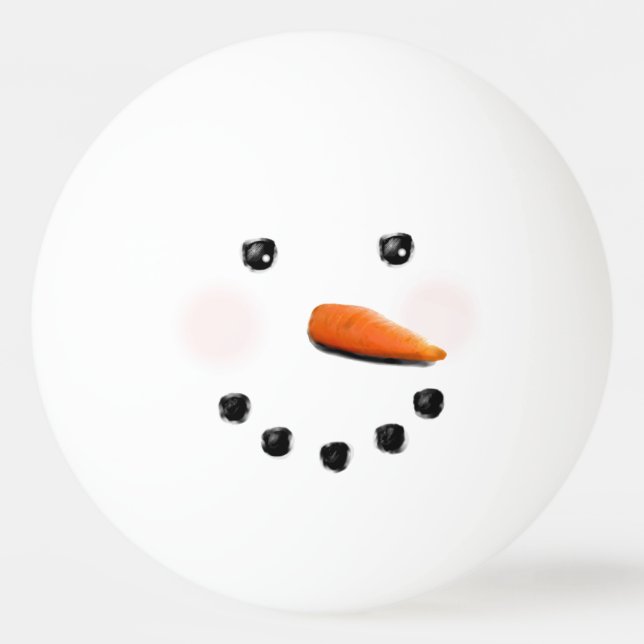 Funny Holiday Snowman Ping-Pong Ball (Front)