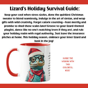 Funny Holiday Survival Tips From A Lizard Mug