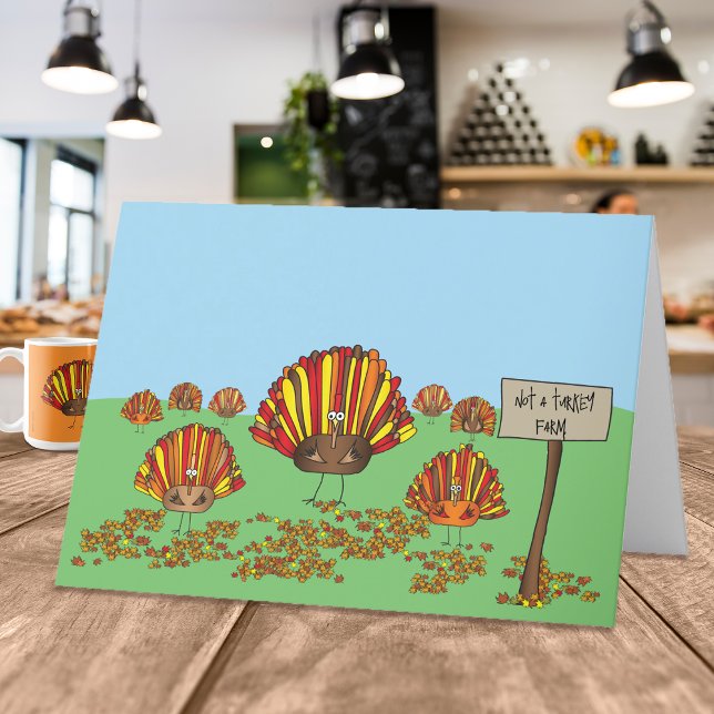 Funny, Holiday, Thanksgiving Turkey Cartoon Card (Hey! Take a look at this funny cartoon turkey greeting card!)