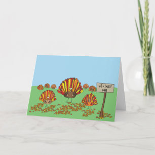 Funny, Holiday, Thanksgiving Turkey Cartoon Card