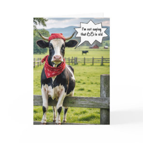 Funny Holstein Cow for 65th Birthday Card
