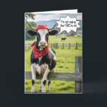 Funny Holstein Cow for 90th Birthday Card<br><div class="desc">A Holstein cow wearing a red bandana is perched on a wooden fence in a lush green pasture for a 90th birthday.</div>