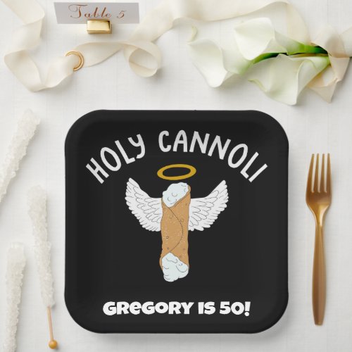 Funny Holy Cannoli Italian Themed Party Paper Plates