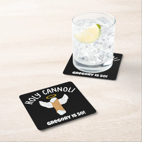 Funny Holy Cannoli Italian Themed Party Square Paper Coaster