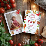 Funny Holy Cannoli little meatball 2nd birthday Invitation<br><div class="desc">This Holy Cannoli Little Meatball 2nd birthday invitation adds a playful twist to your toddler’s special day! Watercolor pasta, tomatoes, basil, and a smiling meatball create a fun Italian kitchen vibe — perfect for food-loving families. The reverse side includes an adorable photo layout framed by rustic red gingham and soft...</div>