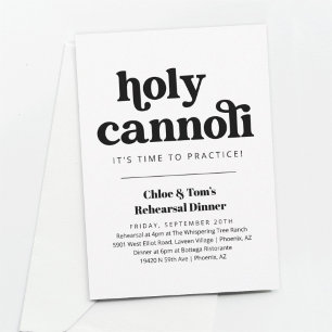 Funny Holy Cannoli Rehearsal Dinner Invitation