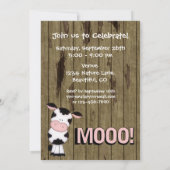 Funny Holy Cow 30th Humorous Birthday Invitation (Back)