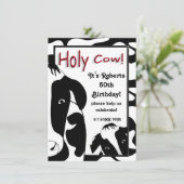 Funny Holy Cow 50th Birthday Party Invite (Standing Front)