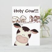 Funny Holy Cow Farm Humorous 60th Birthday Party Invitation (Standing Front)