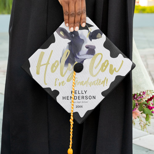 Funny Holy Cow Ive Graduated Graduation Cap Topper