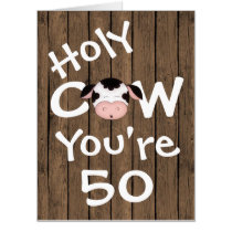 Funny Holy Cow You're 50 Humorous BIG Birthday Card