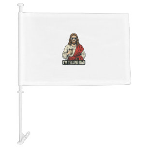 Funny Holy Father Coffee Vintage Engraving Shirt D Car Flag