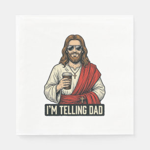 Funny Holy Father Coffee Vintage Engraving Shirt D Napkins