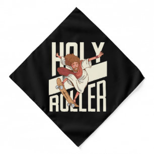 Funny Holy Roller Skateboarding Jesus Bandana