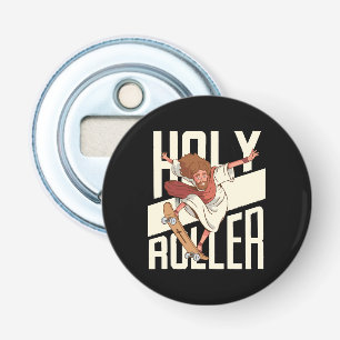 Funny Holy Roller Skateboarding Jesus Bottle Opener