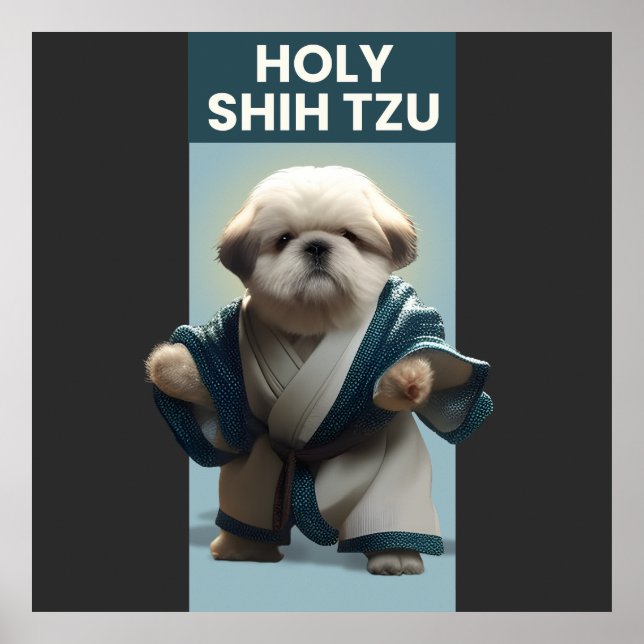Funny Holy Shi Tzu Dog Poster (Front)