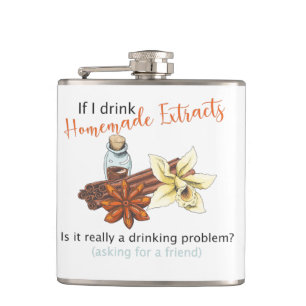 Funny home baker drinking flask, homemade extracts flask