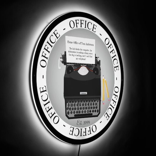 Funny Home Office Work From Home LED Sign (Angle)