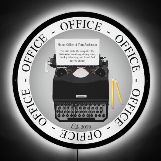 Funny Home Office Work From Home LED Sign (Front)