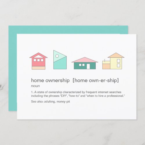 Funny Home Ownership Definition Housewarming Party Invitation