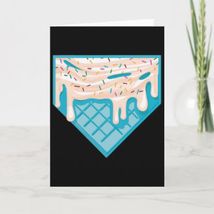 Funny Home Plate Drip - Ice Cream Softll And Sell  Card