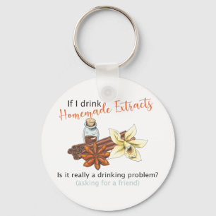 Funny homemade extract key chain, Home baker gift Keychain
