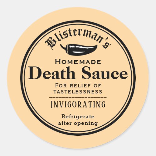 Funny Homemade Hot Sauce Old Fashioned Canning Classic Round Sticker