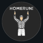 Funny Homerun Baseball Football Mash Up 1  Classic Round Sticker<br><div class="desc">Funny Homerun Baseball Football Mash Up 1</div>
