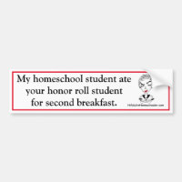 Funny Homeschool Bumper Sticker