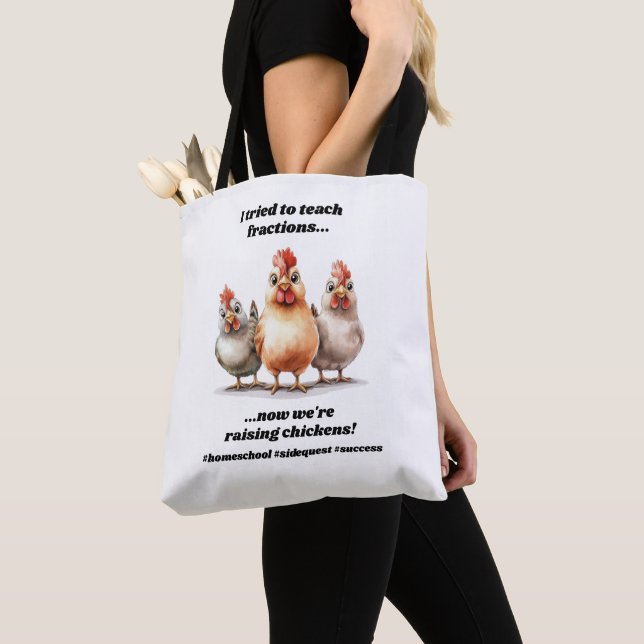 Funny Homeschool Chicken  Tote Bag (Close Up)