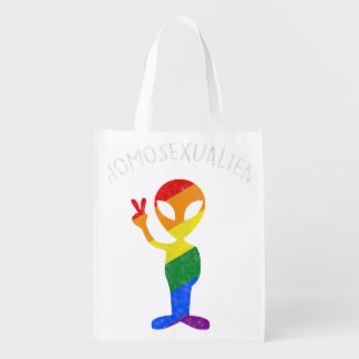 Funny Homosexualien Gay Homosexual Alien Gay Grocery Bag