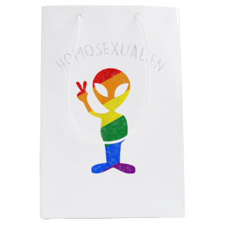 Funny Homosexualien Gay Homosexual Alien Gay Medium Gift Bag