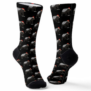 Funny Honey Badger Animal Santa Christmas Socks