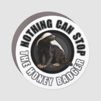 Funny Honey Badger Circle Design Car Magnet